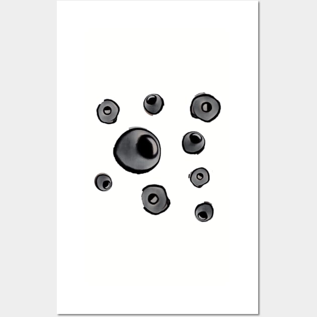 Black and grey spheres Wall Art by FlossOrFi